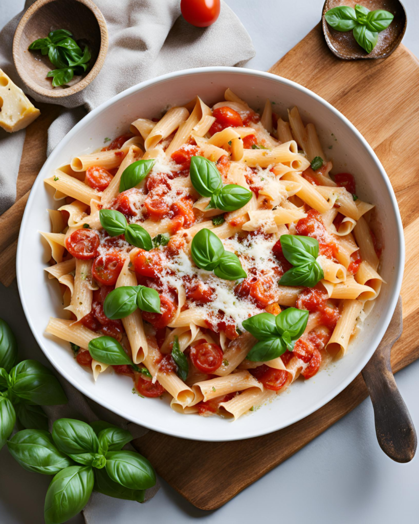 Cheesy Tomato Basil Pasta