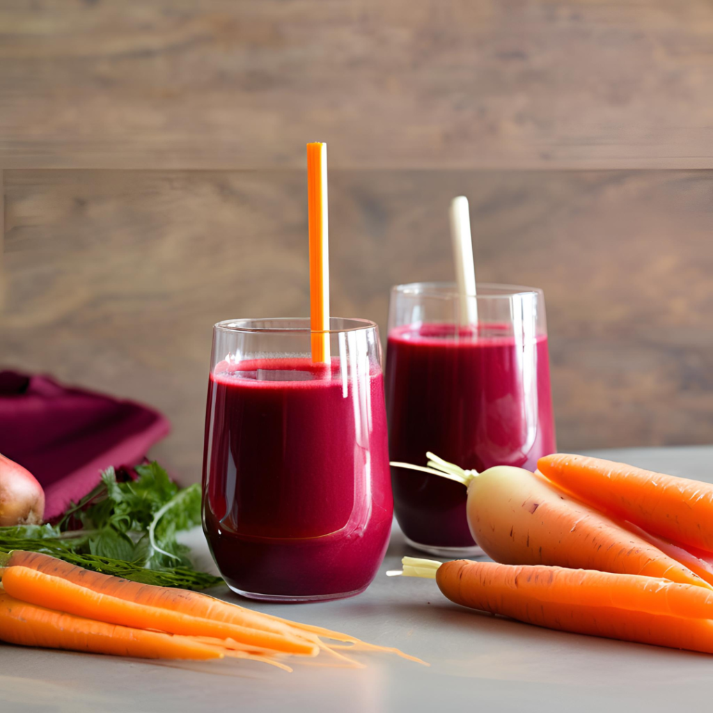 Carrot and beetroot juice 