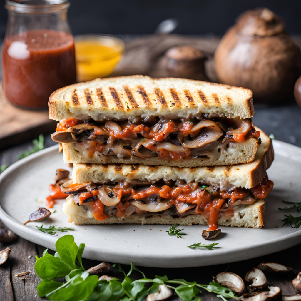 Creamy Red Sauce Mushroom Sandwich